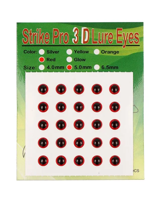 Глаза Strike Pro 3D 5mm для воблера(25)red