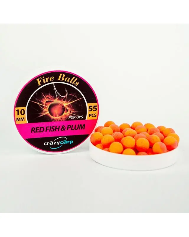 Бойлы Crazy Carp Pop-ups Fire 10mm red fish&plum(55)