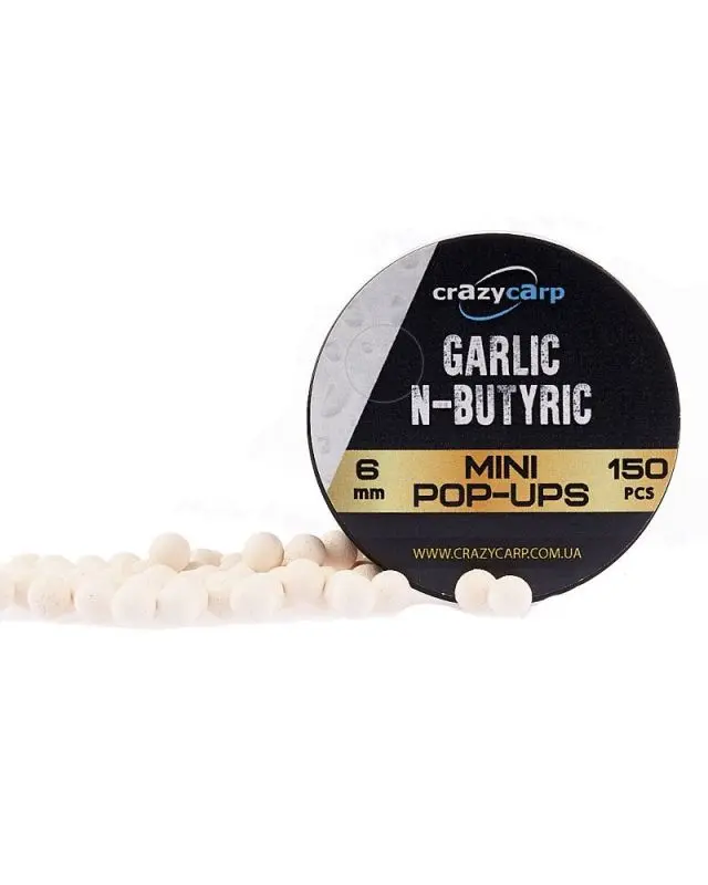 Бойлы Crazy Carp Pop-ups Mini 6mm garlic n-butyric(150)