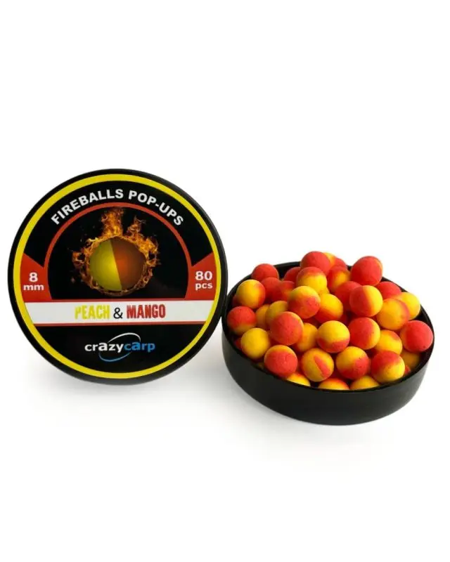 Бойлы Crazy Carp Pop-ups Fire 8mm peach&mango(80шт)