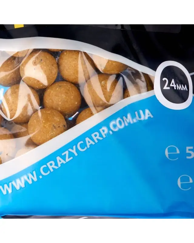 Бойлы Crazy Carp Silver Hookbaits Soluble 24mm tiger nut&sweetcorn 1kg