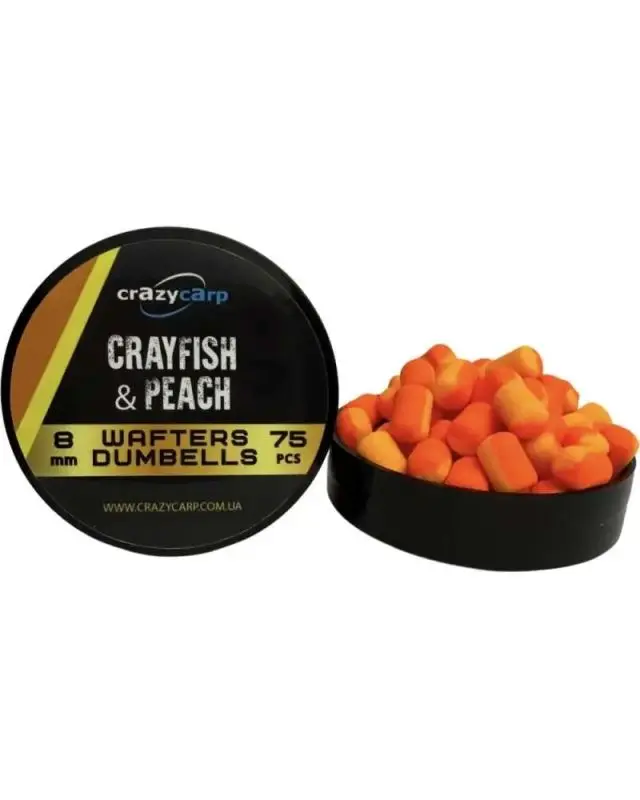 Бойлы Crazy Carp Wafters Dumbbells 8mm crayfish&peach(75шт)