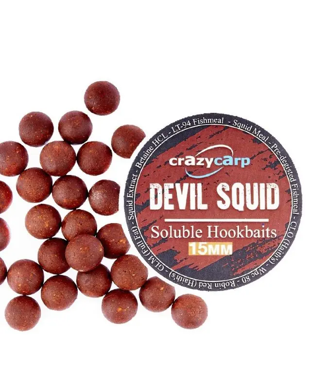 Бойлы Crazy Carp Hookbaits Soluble 15mm devil squid(100g)
