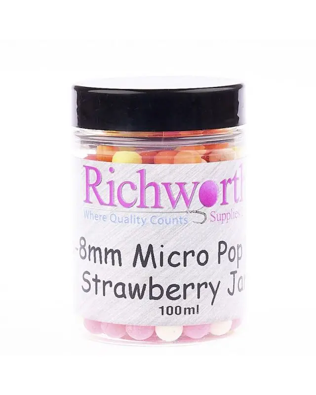 Бойлы Richworth Origin Micro Pop-Ups 6-8mm strawberry jam 100ml