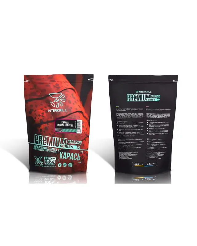 Прикормка InterKrill Premium карась-чеснок-чебрец 1kg