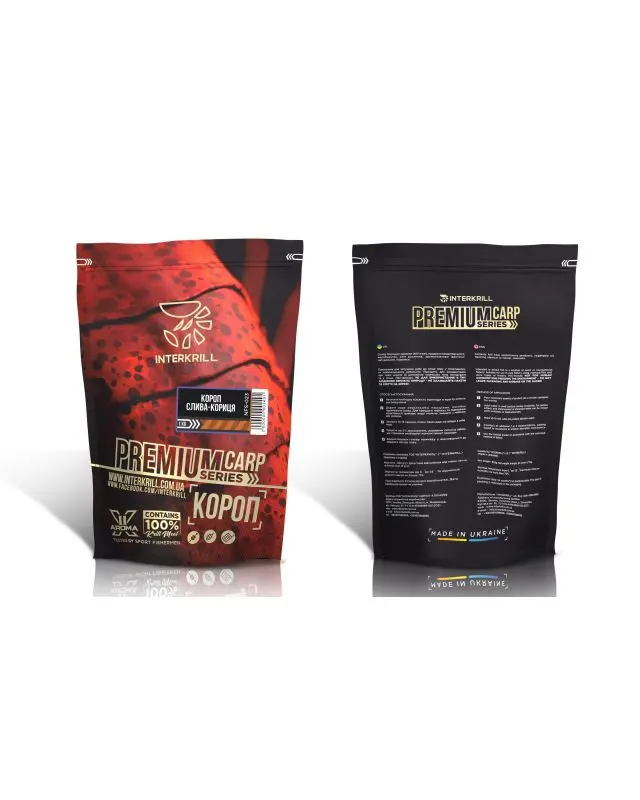 Прикормка InterKrill Premium карп-слива-корица 1kg