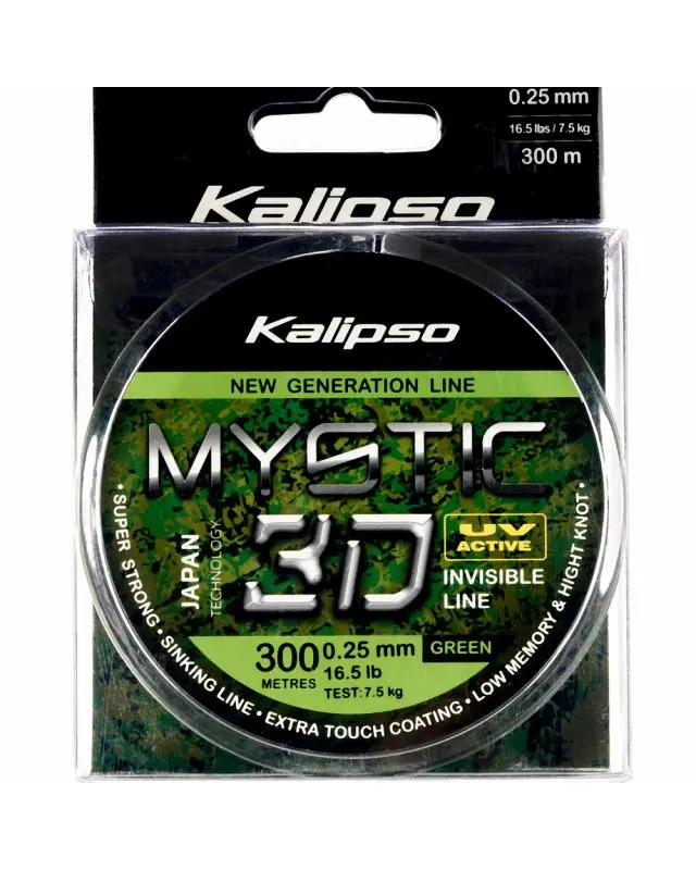 Леска Kalipso Mystic 3D Green 300m 0.25mm 