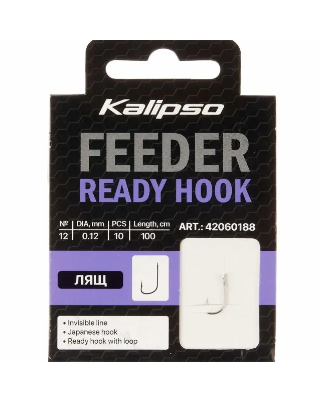 Готовые поводки Kalipso Ready Hook лещ 0.12mm №12(10)