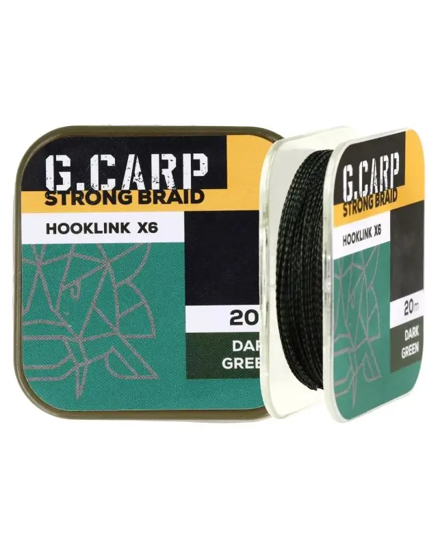 Поводочный материал Golden Catch G.Carp Strong Braid Hooklink X6 20m 25lb dark green