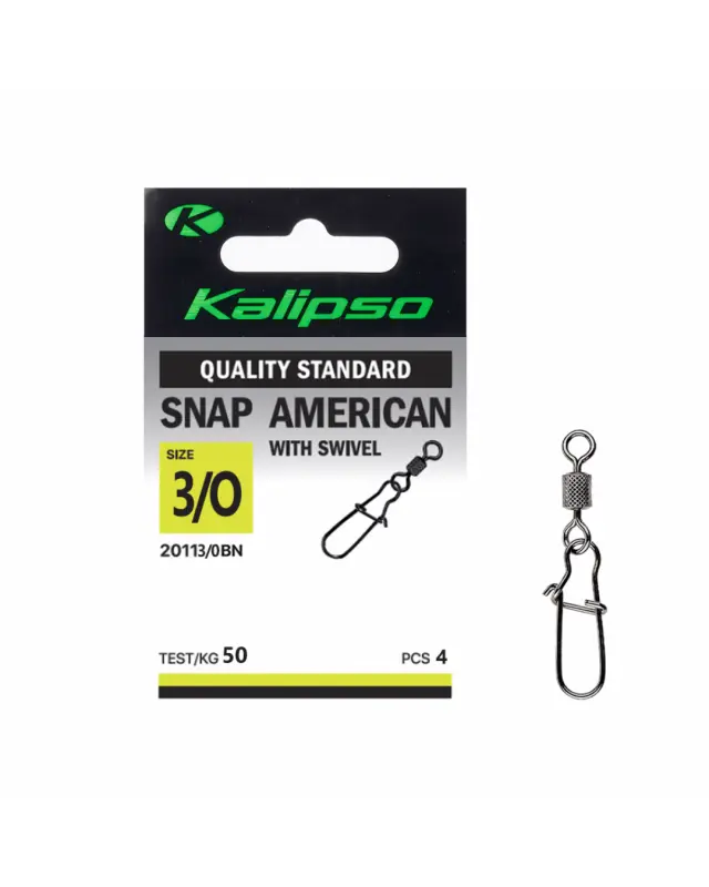 Застежка Kalipso Snap American with swivel-20113/0BN №3/0(4)