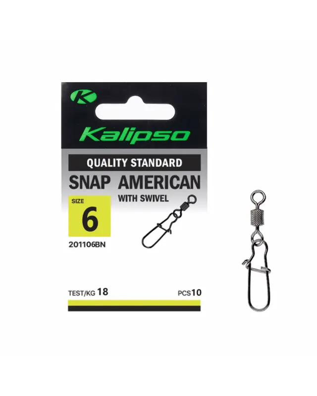 Застежка Kalipso Snap American with swivel-201106BN №6(10)