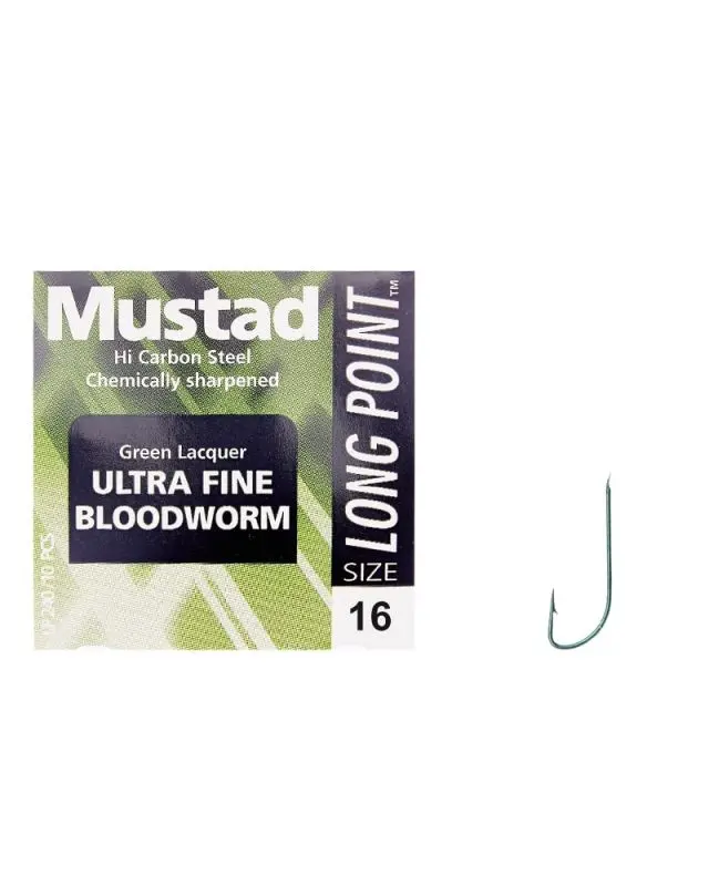 Крючок Mustad Bloodworm 60015GR/LP240 №16(10)