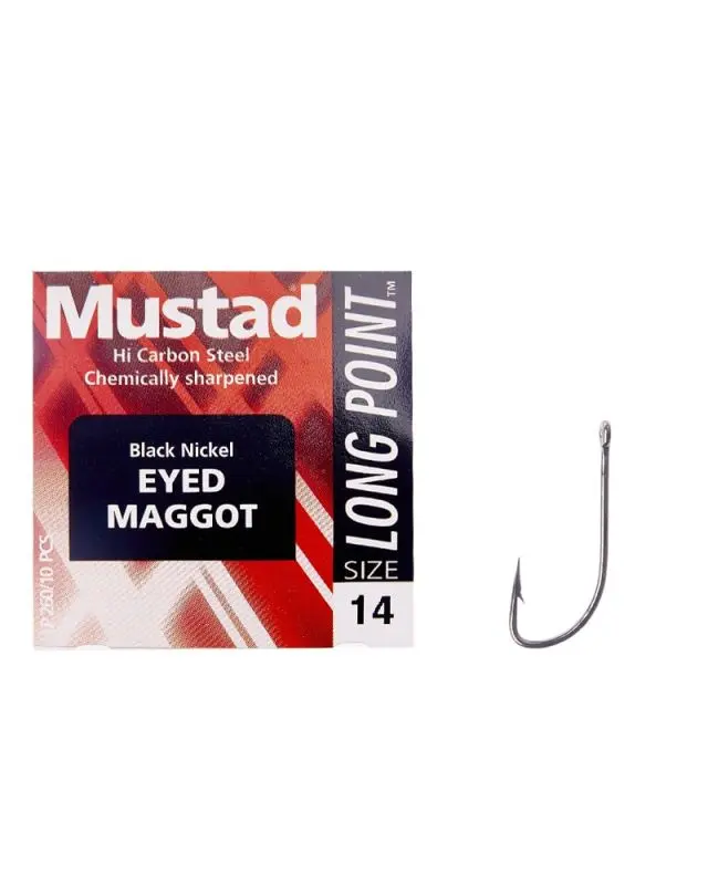 Крючок Mustad Eyed Maggot 90338BLN/LP260 №14(10)