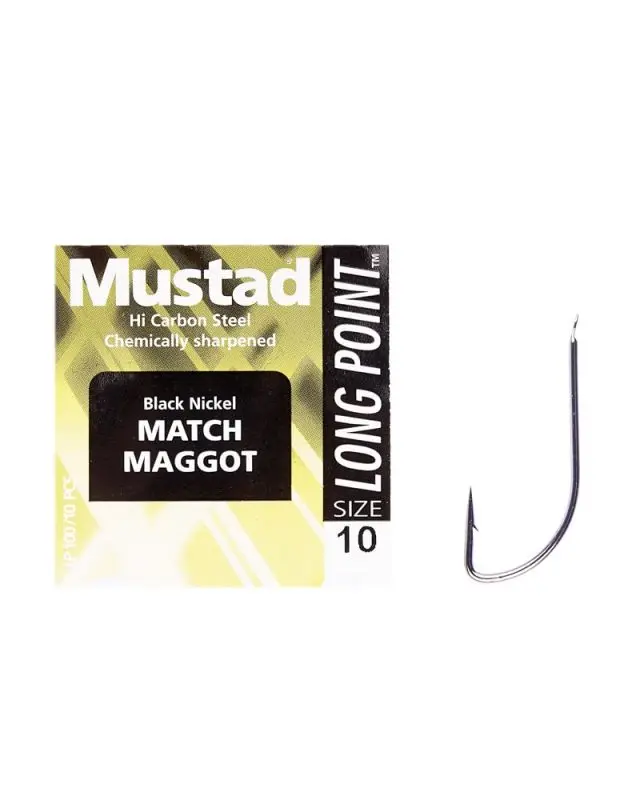 Крючок Mustad Match Maggot 90339BLN/LP100 №10(10)