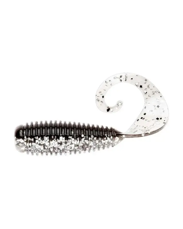 Силикон Lunker City Monkey Grub 3"(10)033 silver pepper shiner