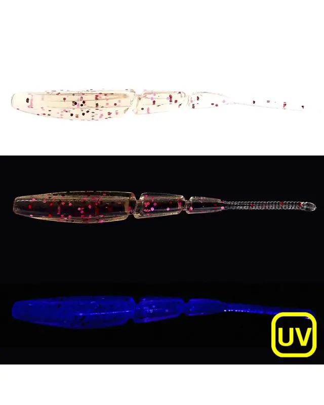 Силикон FishUp Aji Triple Stick 1.9"(10)414 UV clear/red