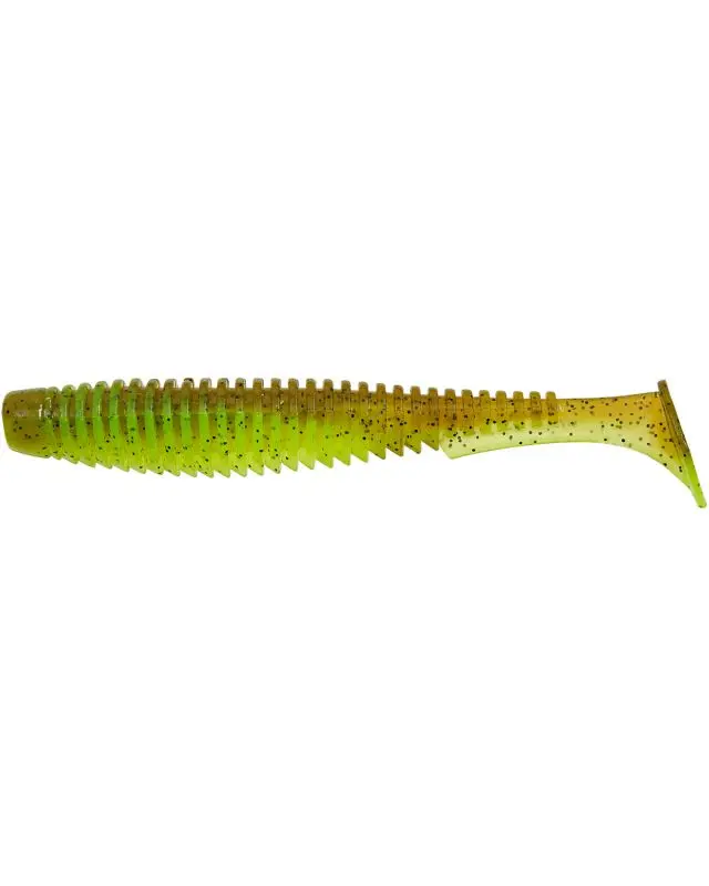 Силикон FishUp U-Shad 4"(8шт)204 green pumpkin/chartreuse