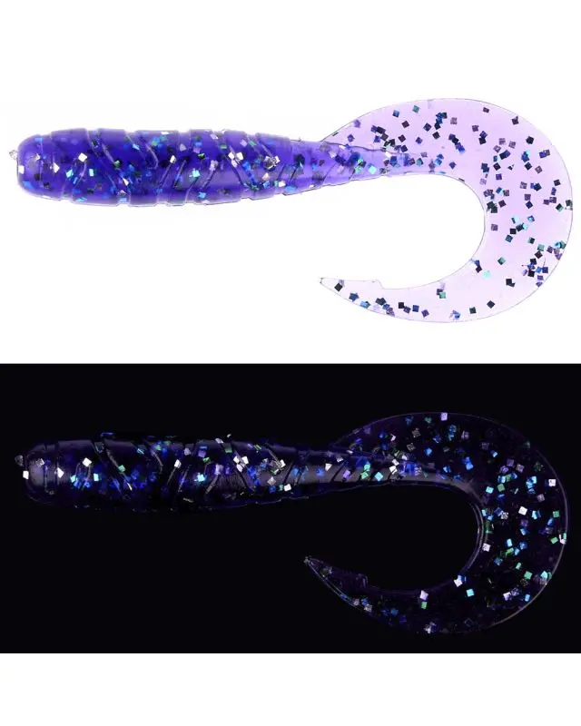 Силикон FishUp Mighty Grub 3.5"(7)060 dark violet/peac&silver