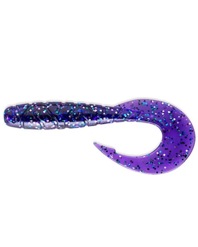 Силикон FishUp Mighty Grub 4.5"(4шт)060 dark violet/peac&silver