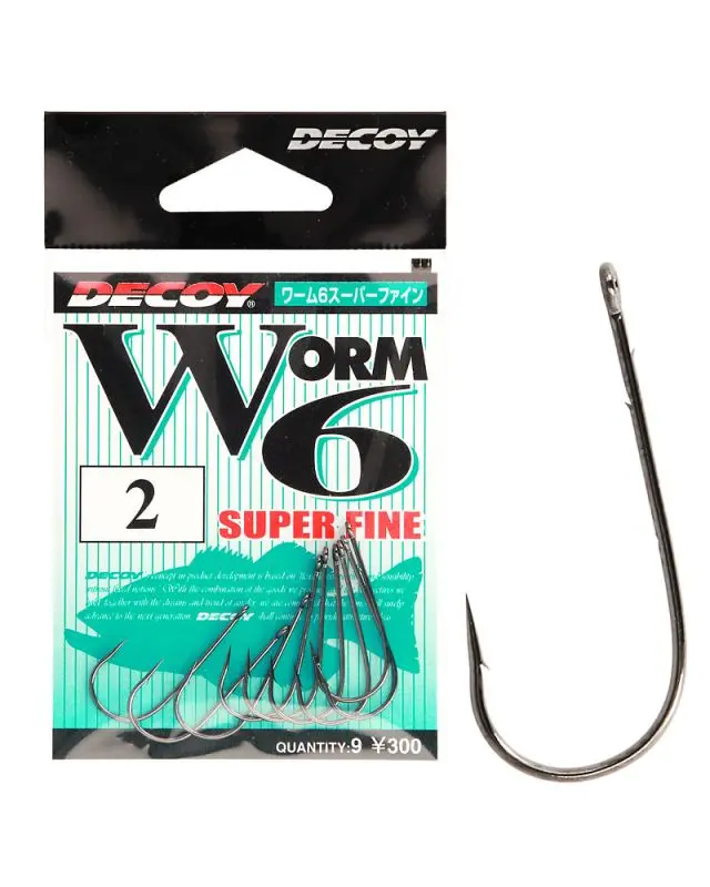 Крючок Decoy Worm 6 Super Fine №2/0(9)