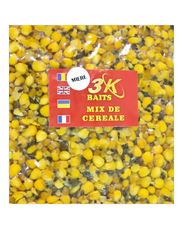 Прикормка 3K Baits зерновой микс кукуруза(мед)1kg
