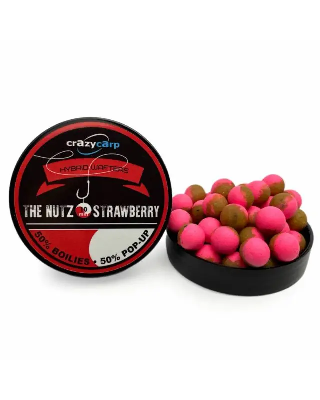 Бойлы Crazy Carp Hybrid Wafters 10mm the nutz&strawberry(55)
