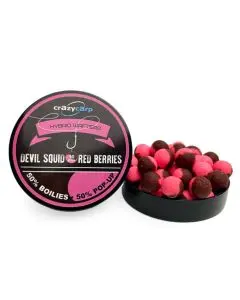 Бойлы Crazy Carp Hybrid Wafters 15mm devil squid&red berry(50шт)