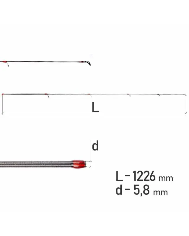 Коліно Kalipso спінінгове карбон 2.40m D6.0mm 1-е