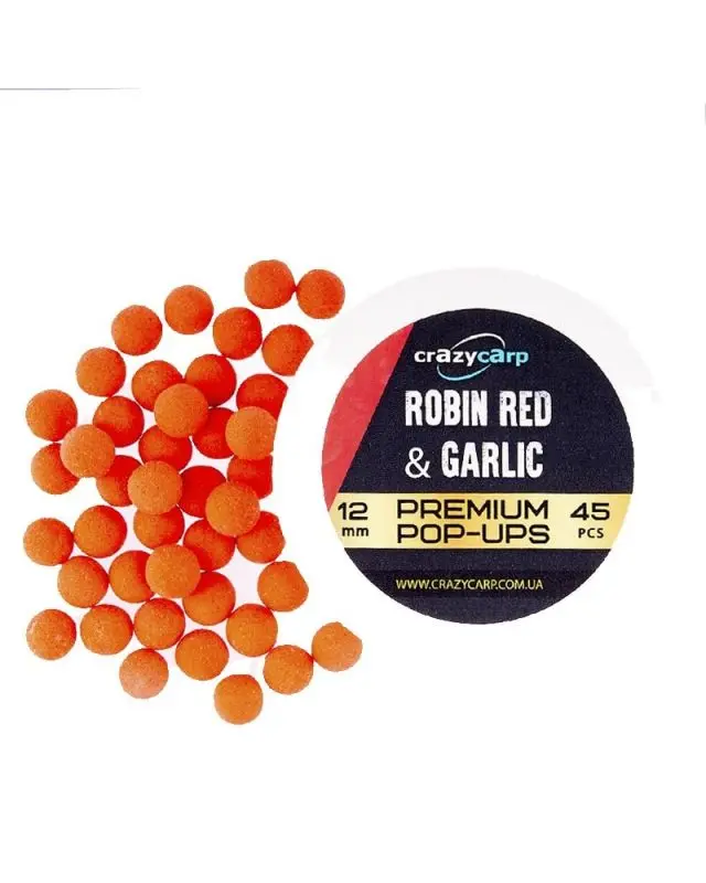 Бойли Crazy Carp Pop-Ups Premium 12mm robin red&garlic(45)