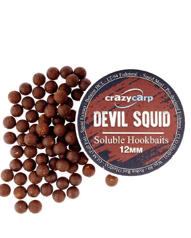 Бойли Crazy Carp Hookbaits Soluble 12mm devil squid(100g)