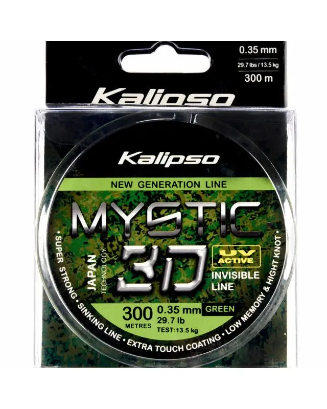 Волосінь Kalipso Mystic 3D Green 300m 0.35mm 