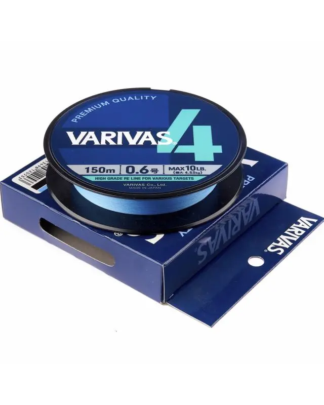 Шнур Varivas 4 150m-PE0.6 10lb water blue