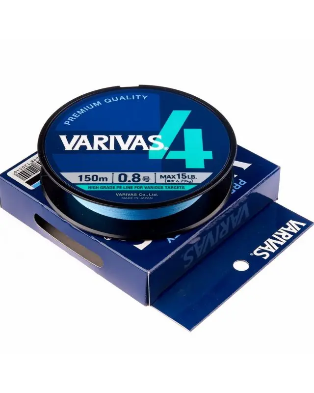 Шнур Varivas 4 150m-PE0.8 15lb water blue