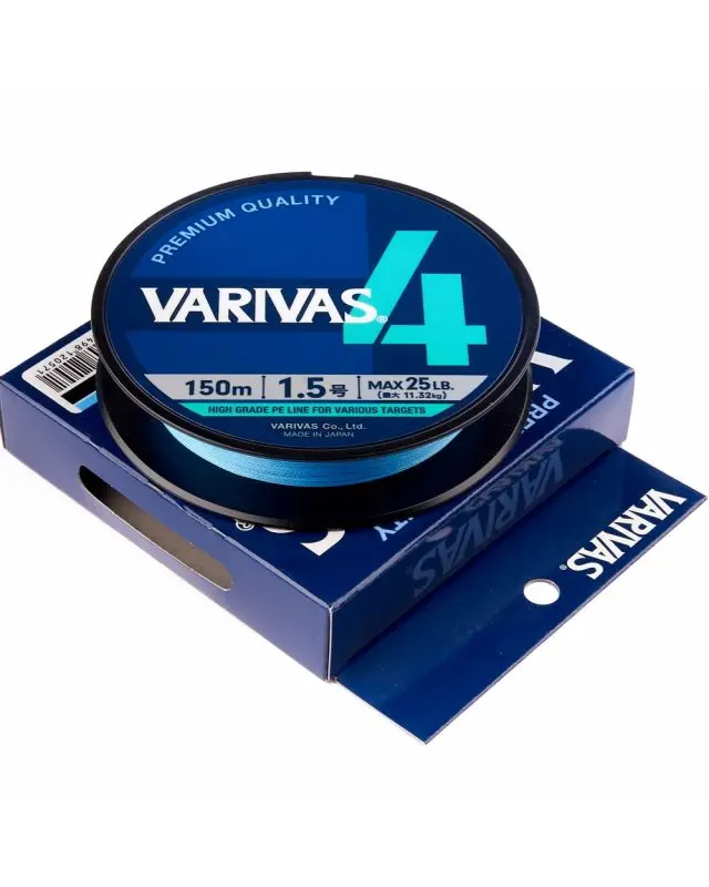Шнур Varivas 4 150m-PE1.5 25lb water blue