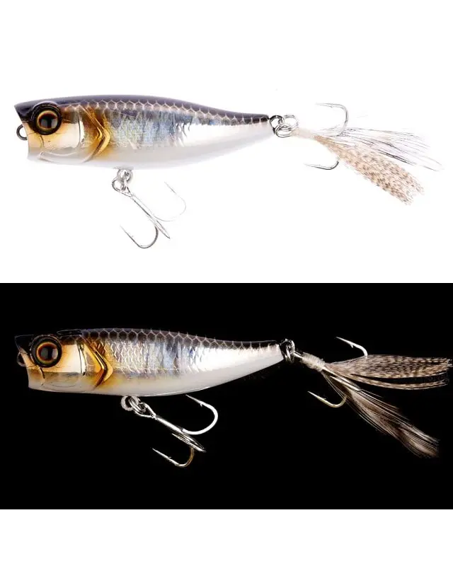 Воблер Jackall Chubby Popper 42F 3.3g hl silver&black