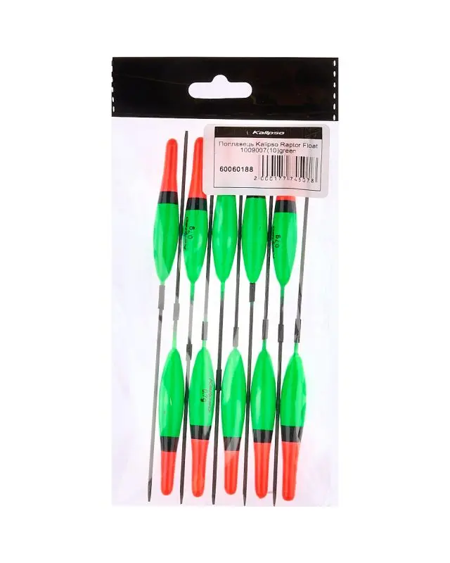 Поплавець Kalipso Raptor Float 1009007 (10шт) green 0.7г