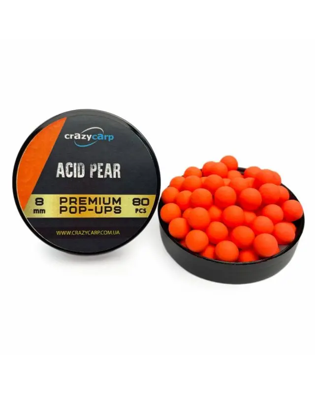 Бойли Crazy Carp Pop-Ups Premium 8mm acid pear(80)