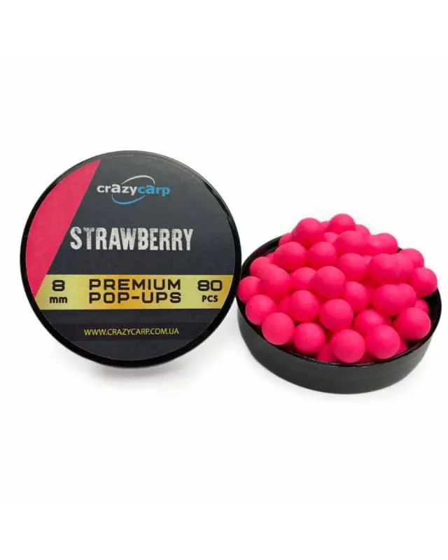Бойли Crazy Carp Pop-Ups Premium 8mm strawberry(80)