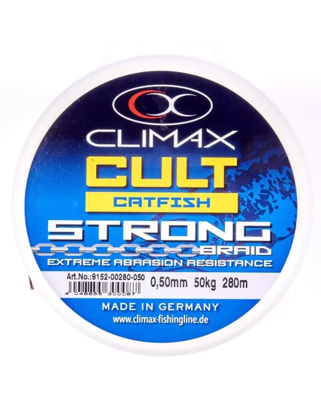 Шнур Climax Cult Catfish Strong 280m 0.50mm 50kg brown