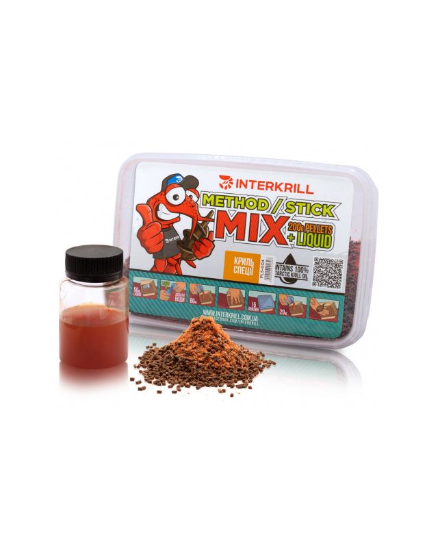 Пеллетс InterKrill Method/Stick Mix krill-spices 200g