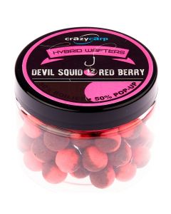 Бойли Crazy Carp Hybrid Wafters 12mm devil squid&red berry 75g
